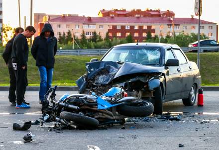 Motorcycle vs. Car Collision