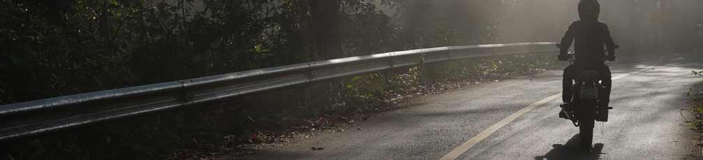 A motorcycle on the road.