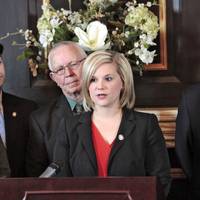 Emily Virgin, District 44, speaks during a House Democrats news conference to object to income tax cut in the House lounge at the Capitol, Wednesday, March 6, 2013. Photo By David McDaniel/The Oklahoman Photo - Emily Virgin, District 44, speaks during a House Democrats news conference to object to income tax cut in the House lounge at the Capitol, Wednesday, March 6, 2013. Photo By David McDaniel/The Oklahoman